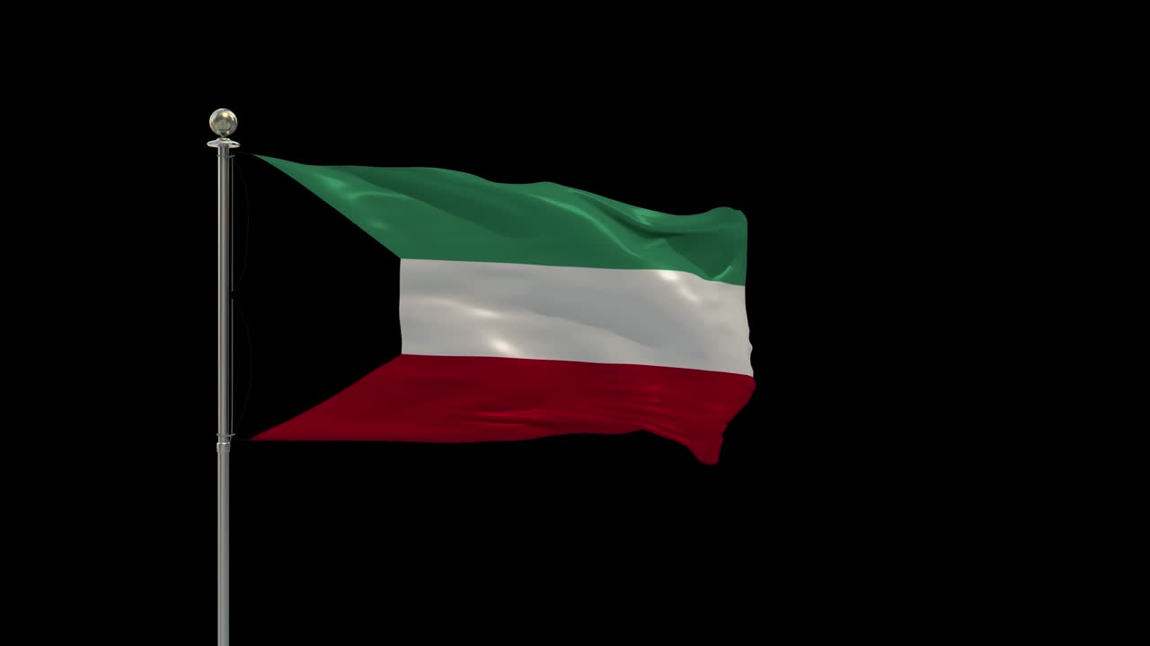 쿠웨이트의 다양한 발은 기둥, 테이블 발에 국가 발을 흔들고 있습니다.