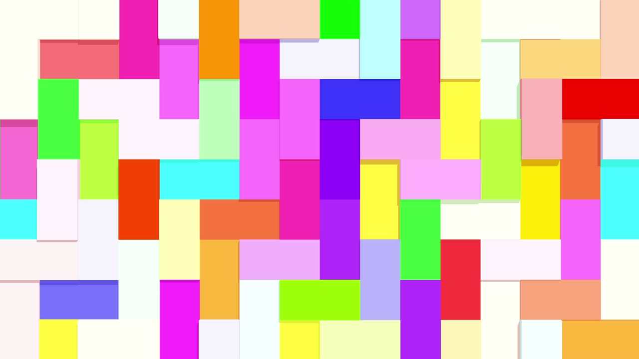 다채로운 기하학 모양의 상자, 부드럽게 움직이는 이없는 움직임은 어린이 교육의 배경으로 사용할 수 있습니다.