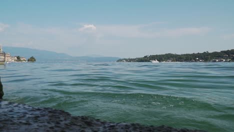 enchanting charm of lakefront town salo at garda lake in lombardy,italy