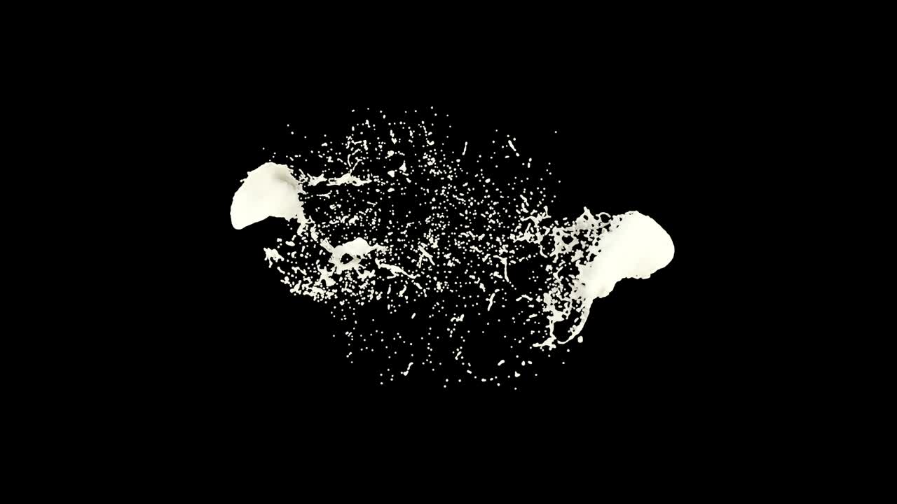 Three drops of milk collide and create a splash 4k
