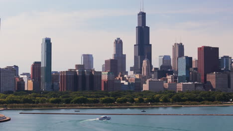 chicago skyline view from lakefront