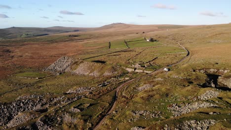 vista aérea de foggintor cantera dartmoor inglaterra