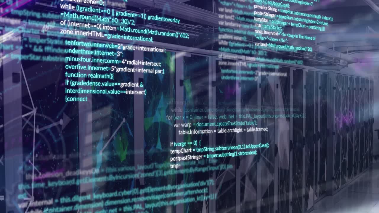 redes de comunicação e processamento de dados através de uma sala de servidores informáticos