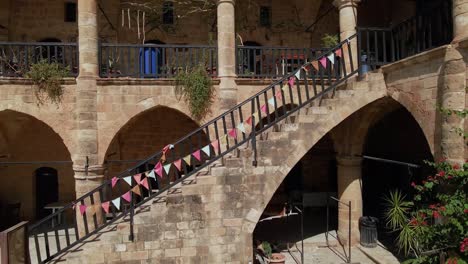 aerial great inn(büyük han) cervansarai in nicosia old town, north cyprus