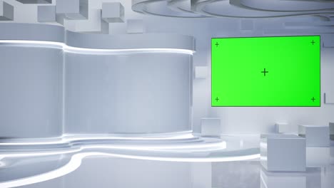 transmisión de noticias, estudio virtual 3d con pantalla verde de tv, experiencia en transmisión de noticias dinámicas