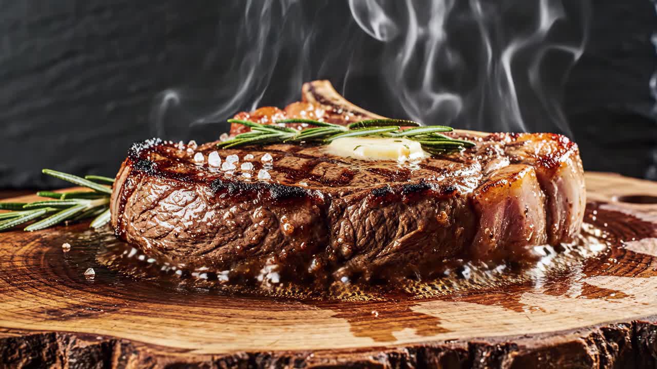 Grilled Steak with Rosemary and Butter