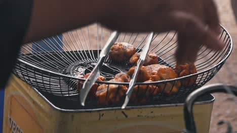 street food ready after deep fried