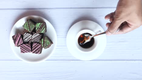 brownies and coffee