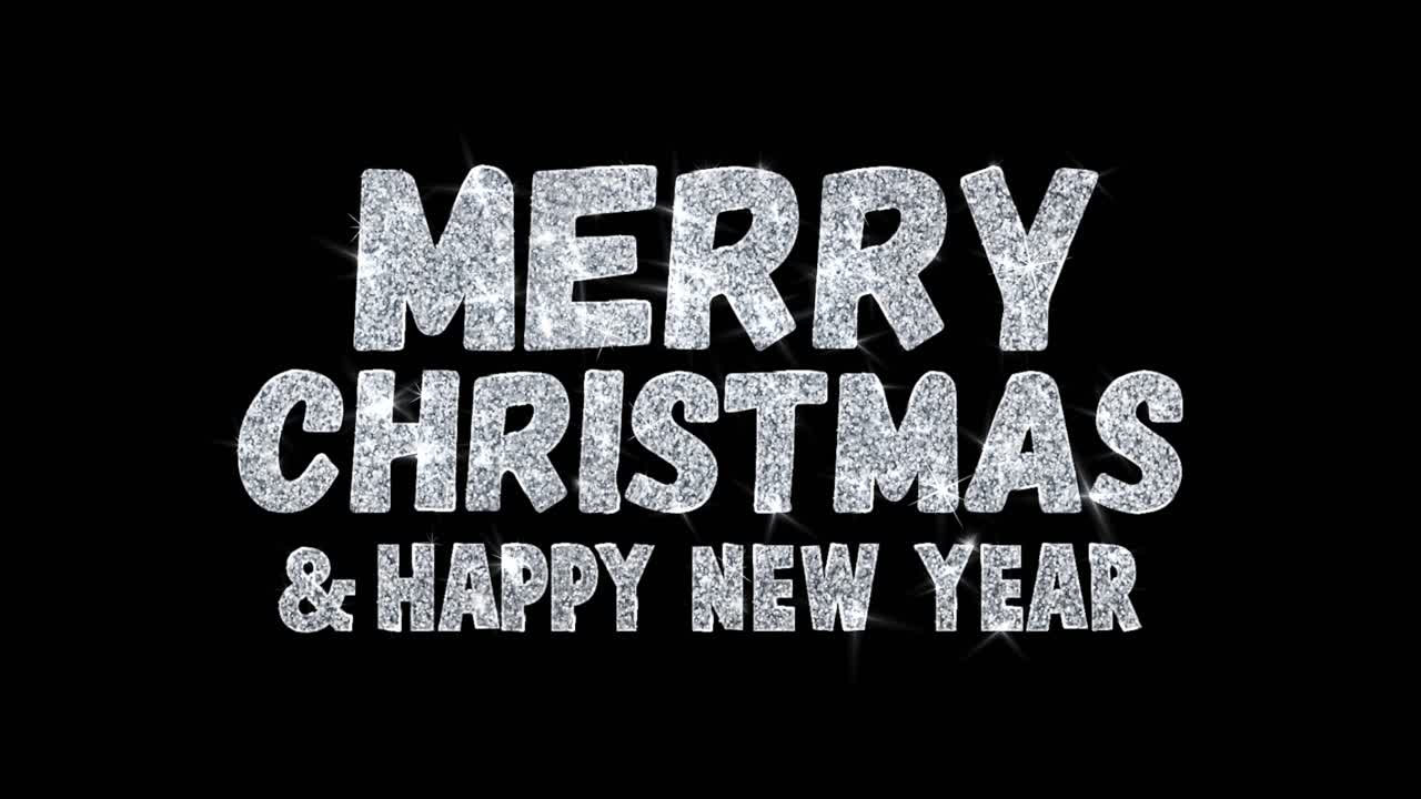 Merry Christmas & Happy New Year Sparkling Text Design
