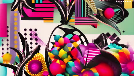 colorful abstract shapes and patterns animation over vibrant geometric background