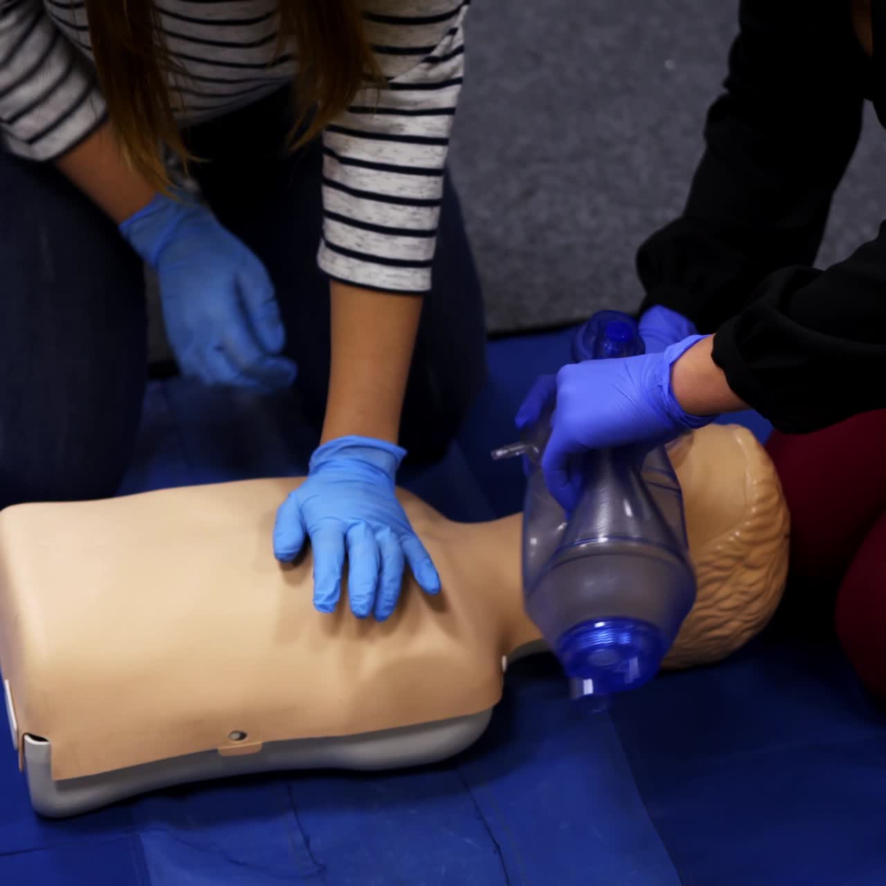 First aid training indoors