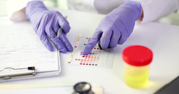 Analyzing test results in a clinical lab environment under bright lighting