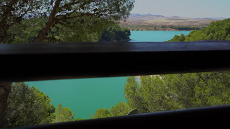 moving-shot-of-"el-chorro"-a-lake-in-spain-up-from-malaga