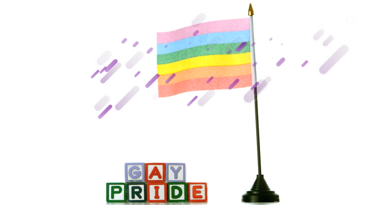 animación del texto del orgullo gay bandera del arco iris sobre el texto del orgullo gay