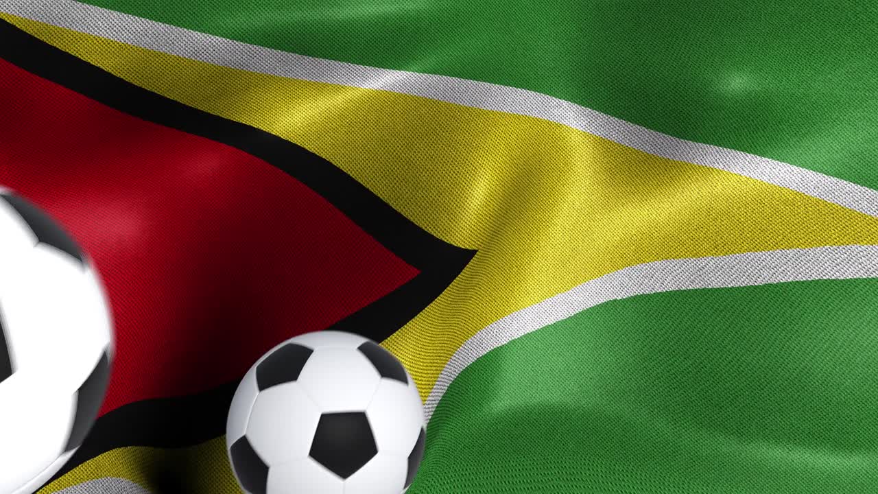 Bandiera della Guyana con Palloni da Calcio