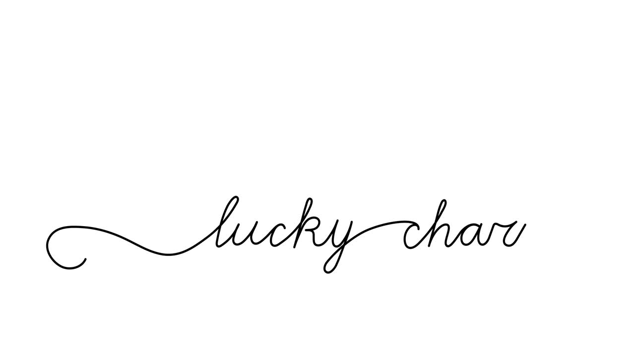 ilustración animada para el día de patrick. guión continuo de una línea texto cursivo encanto de la suerte. estilo minimalista dibujado a mano. video 4k