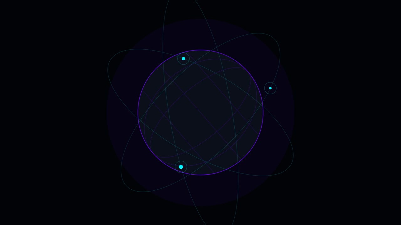 Abstract Digital Globe Animation with Orbiting Particles