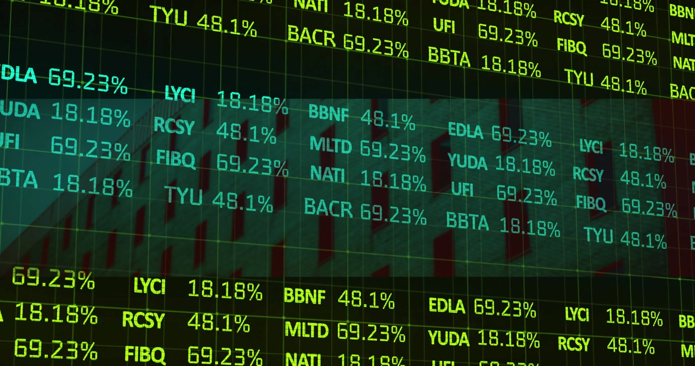 When data load triggers stock ticker animating values rising then shifting to show price changes