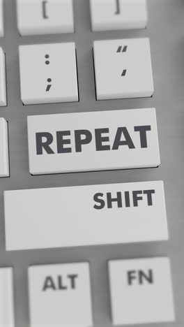 repetición de la presión del botón en el teclado vídeo vertical