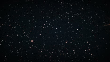 abstract sky stars animation seamless loop on dark blue background. 4k 3d zoom and swirl rotation of camera angel. starry night with starlight sparkles twinkling and blinking moving in universe space.