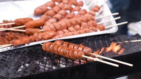 Streetfood-Cookout-In-Panama:-Köstliche-Köstlichkeiten-Aufgespießt-Und-Brutzelnd-Auf-Dem-Grill