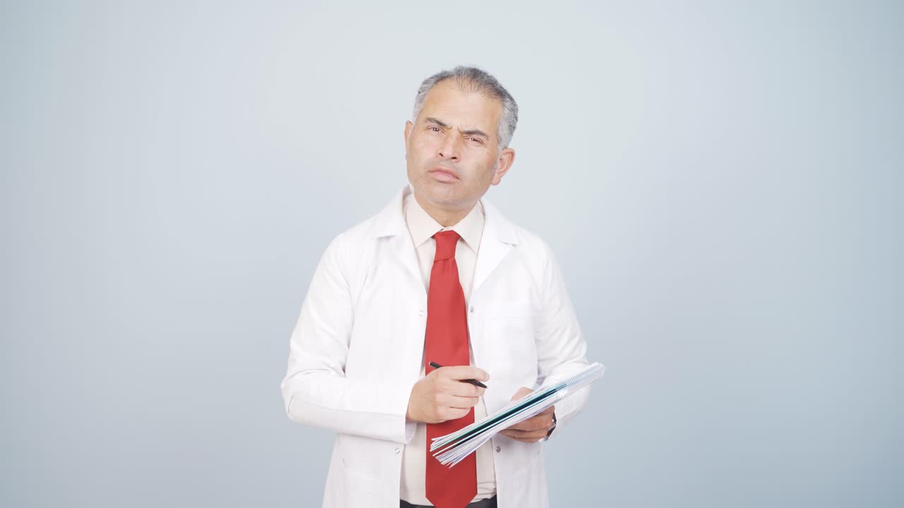 정신과 의사가 메모를 하고 있습니다.