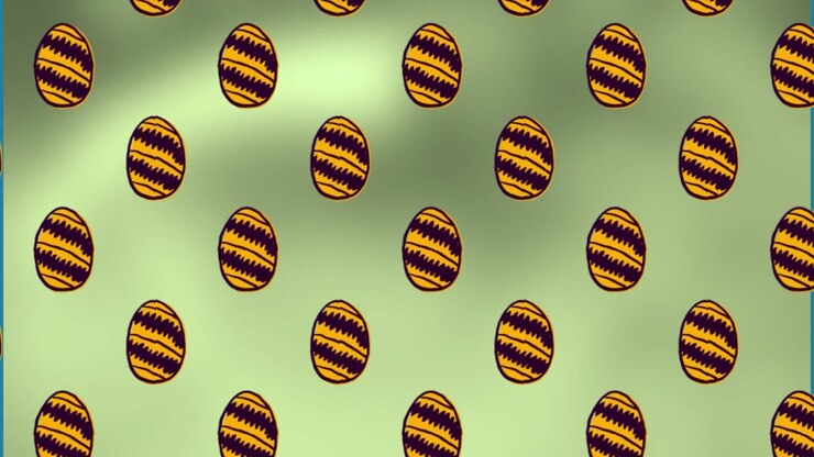 Animation of easter eggs on green background