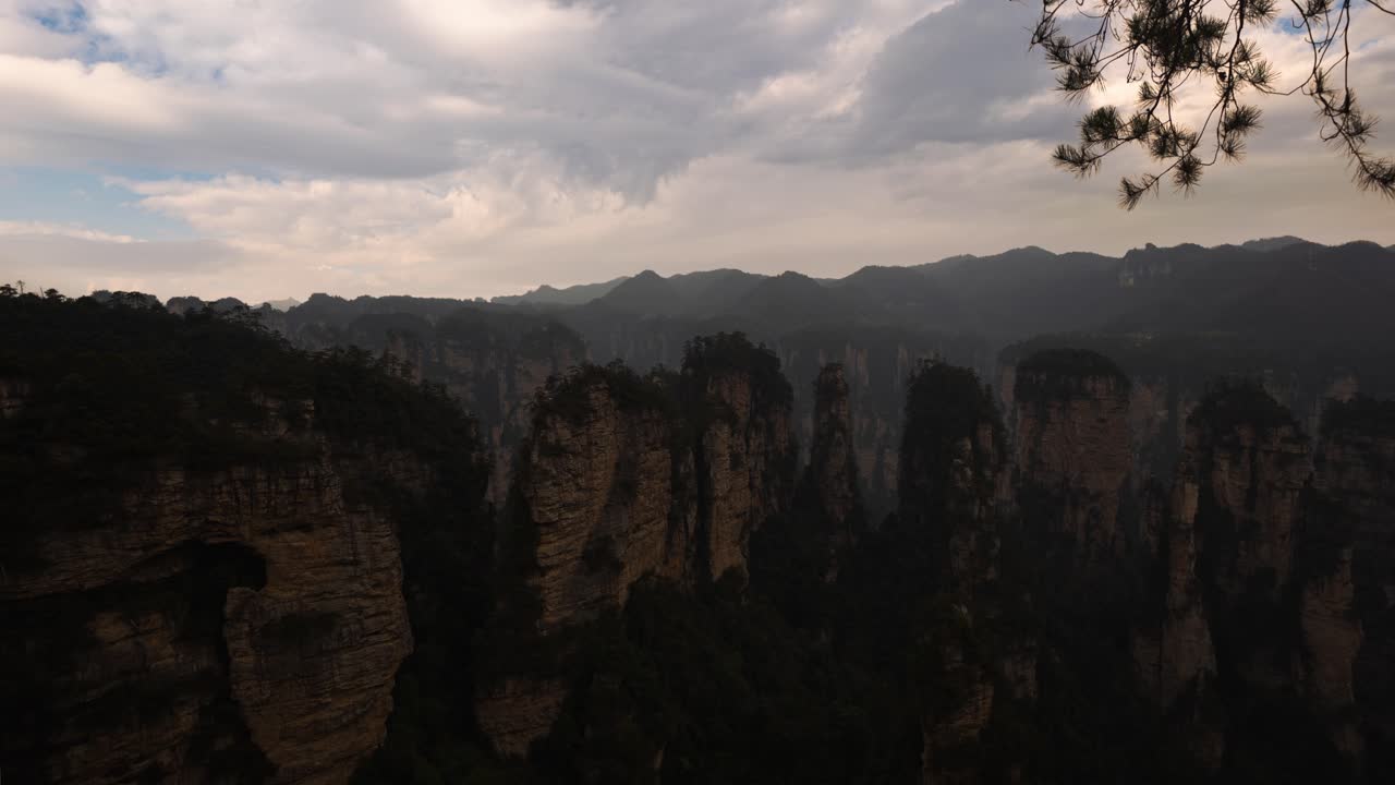 Fast Moving Clouds Over the Epic Zhangjiajie Mountains and Karst Peaks - Timelapse