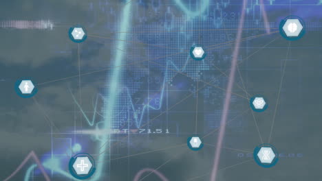 Animación-Del-Procesamiento-De-Datos-Financieros-Sobre-Las-Nubes