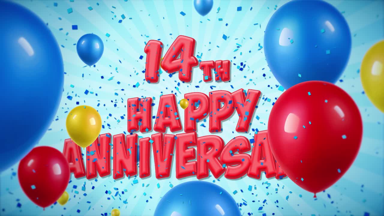 14th Happy Anniversary Graphic Design