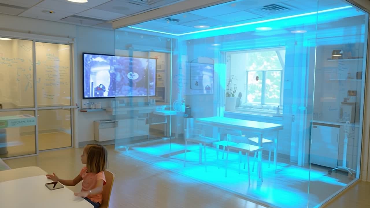 Modern learning space featuring interactive technology for children