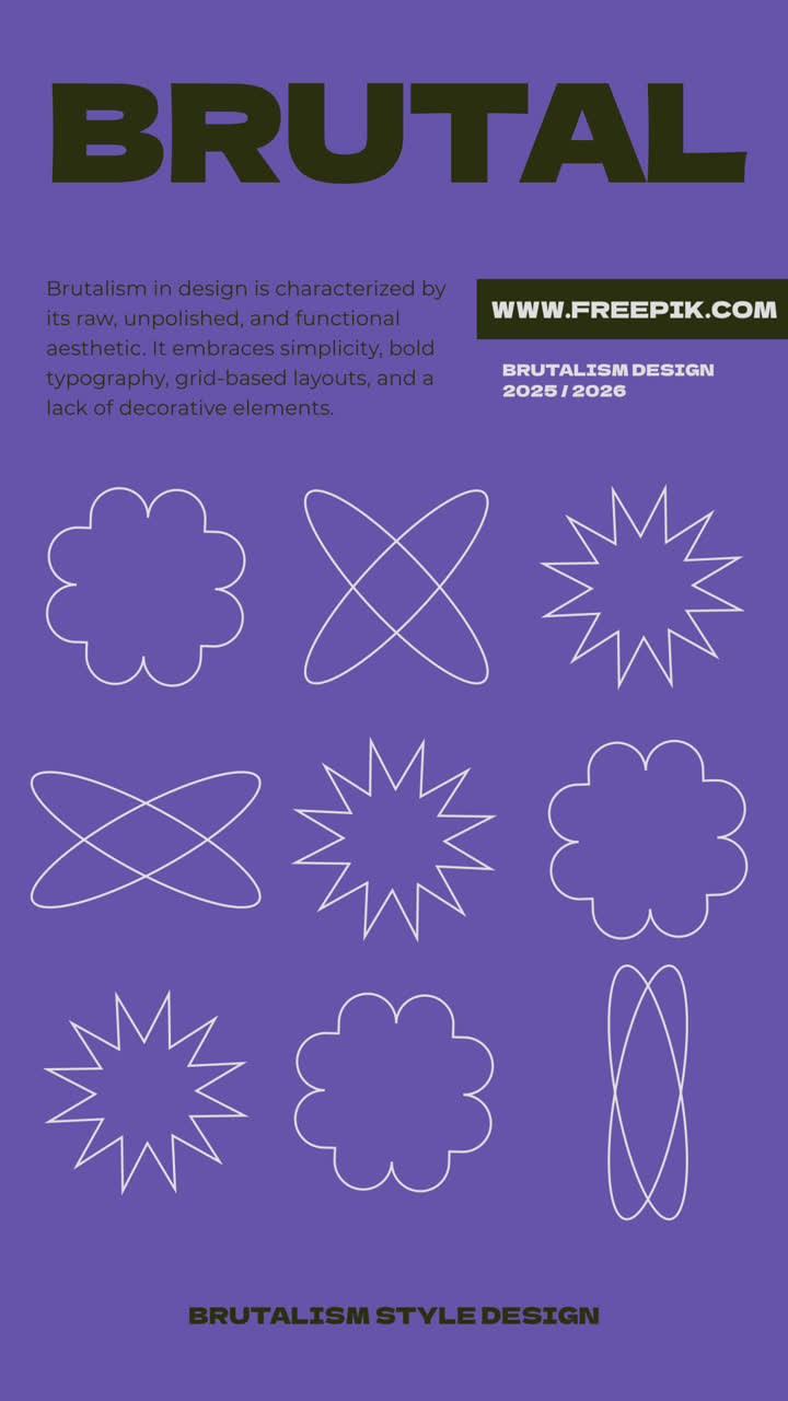 Brutalism Style Design with Abstract Geometric Shapes