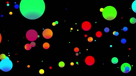 4k loop seamless abstract background with beautiful multi-colored balls in 2d flat style smoothly move like paint bubbles in oil. luma matte as alpha channel.