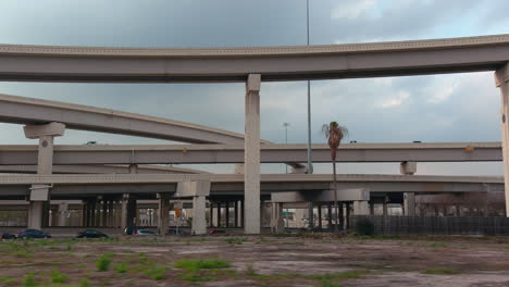 panning shot of cars on i-10 west freeway in houston