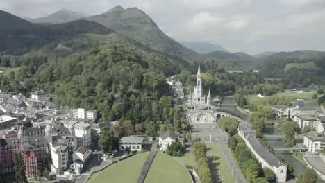 sanctuary of notre-dame at lourdes, hautes-pyrenees in france