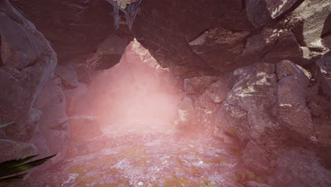 sun light inside mysterious cave