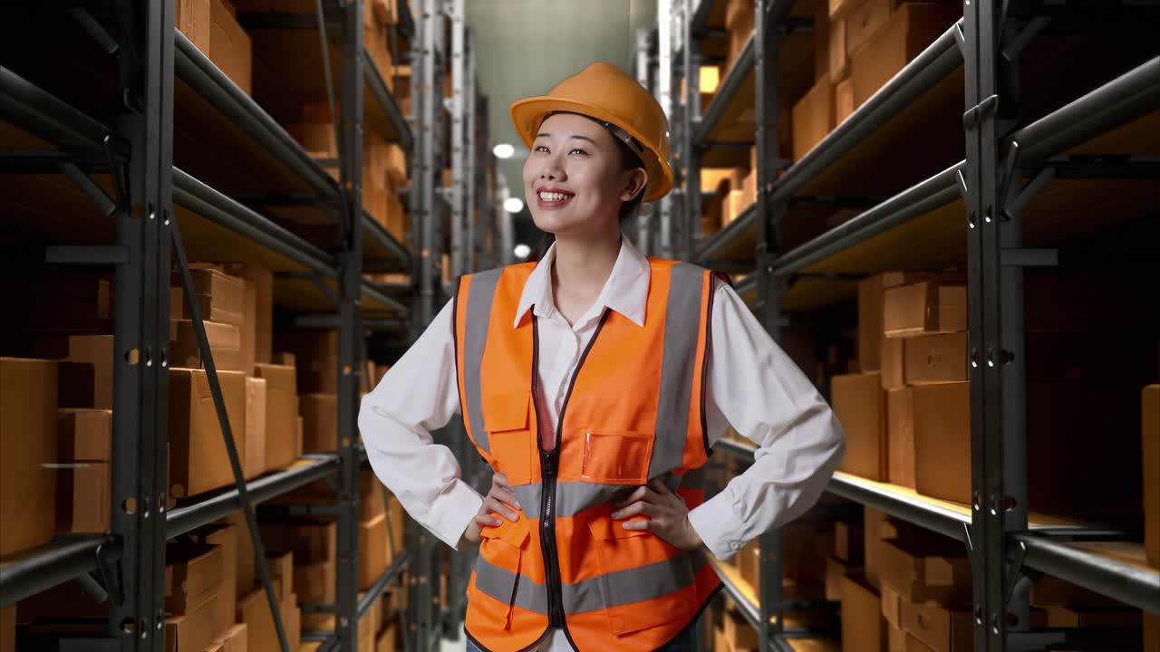 trabajador de almacén en una instalación de almacenamiento