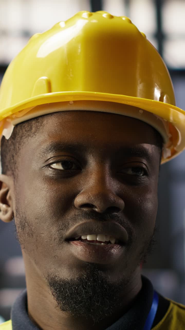 Vertical video Close up of professional testing equipment in industry 4.0 plant