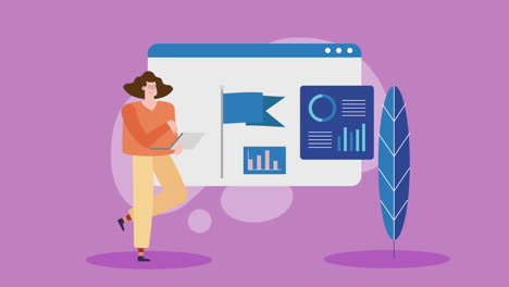 mujer revisando datos comerciales en una tableta