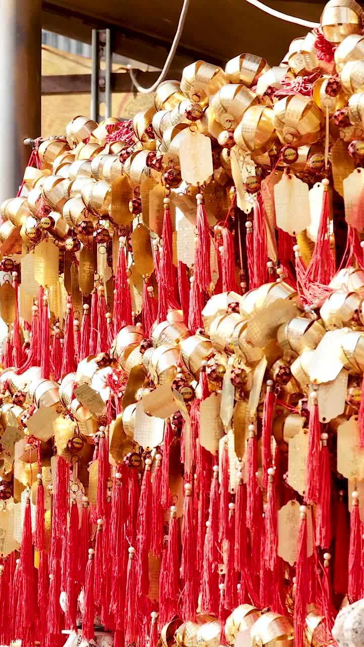cintas coloridas en el templo de hong kong para los deseos
