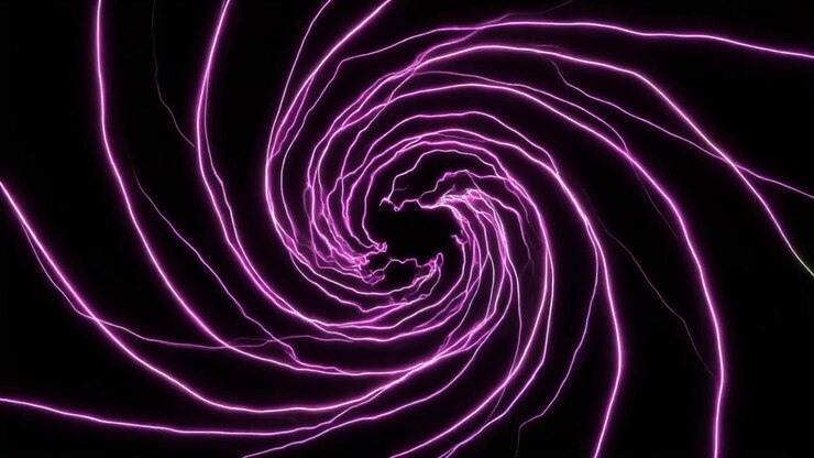 Abstract Purple Neon Light Spiral Tunnel Animation