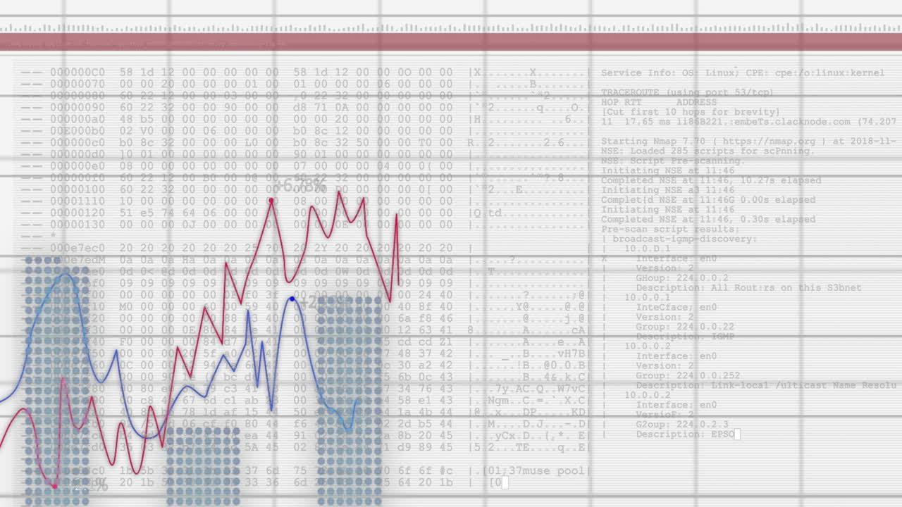 ⁇ 색 배경 위의 데이터 처리 애니메이션