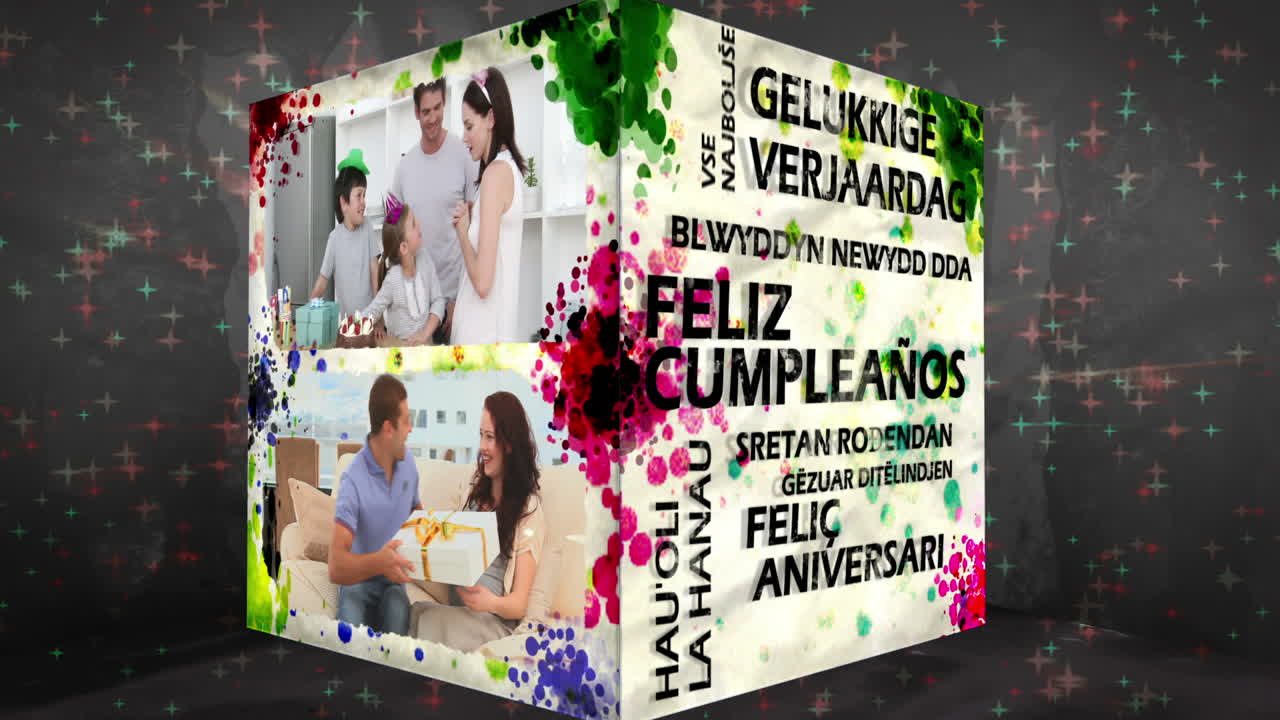 animación de cumpleaños feliz en 3d