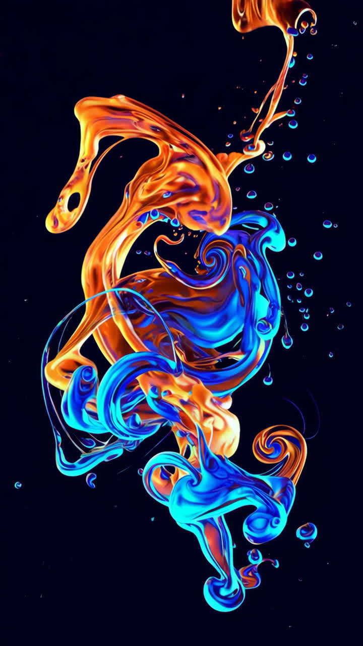 Vibrant Abstract Fluid Swirls on Dark Background