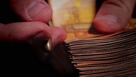 dark close up symbolizes corruption, money power and moral consequences