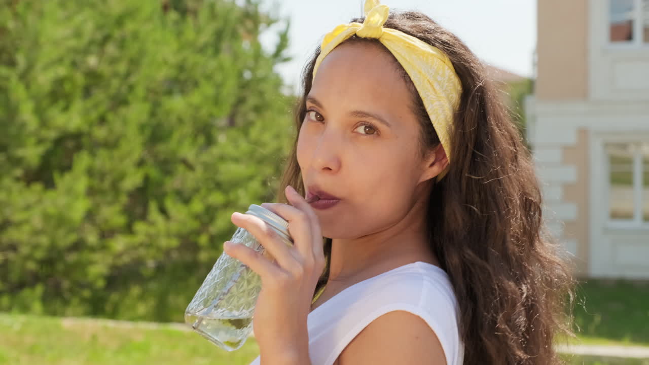 Beautiful Woman On Hot Summer Day Outdoors