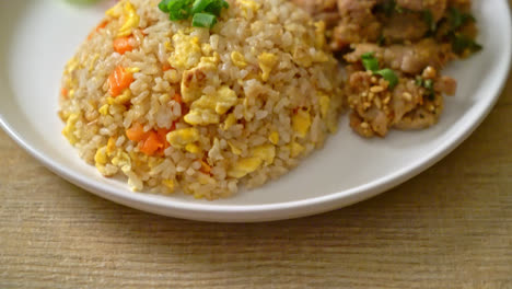 fried rice with grilled pork