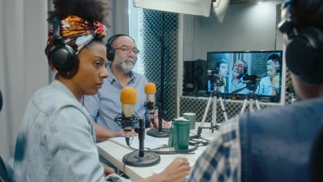 podcast recording session