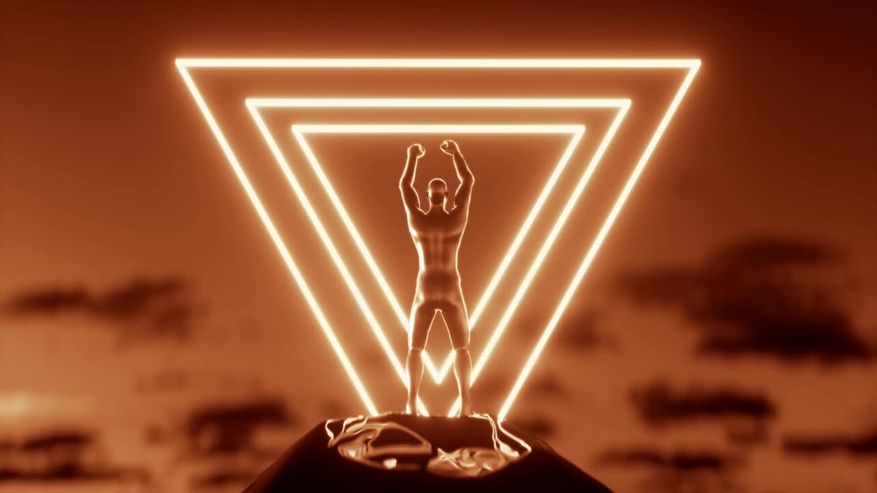 4k 미래의 추상적인 승리의 개념