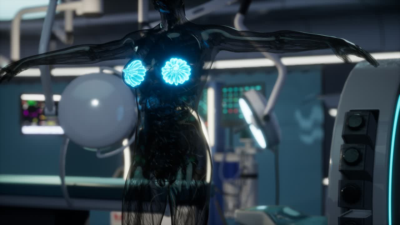 exploración médica del pecho de la mujer